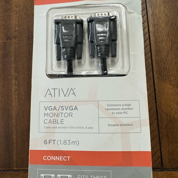 Ativa 6ft VGA / SVGA Monitor Cable. - Picture 1 of 3